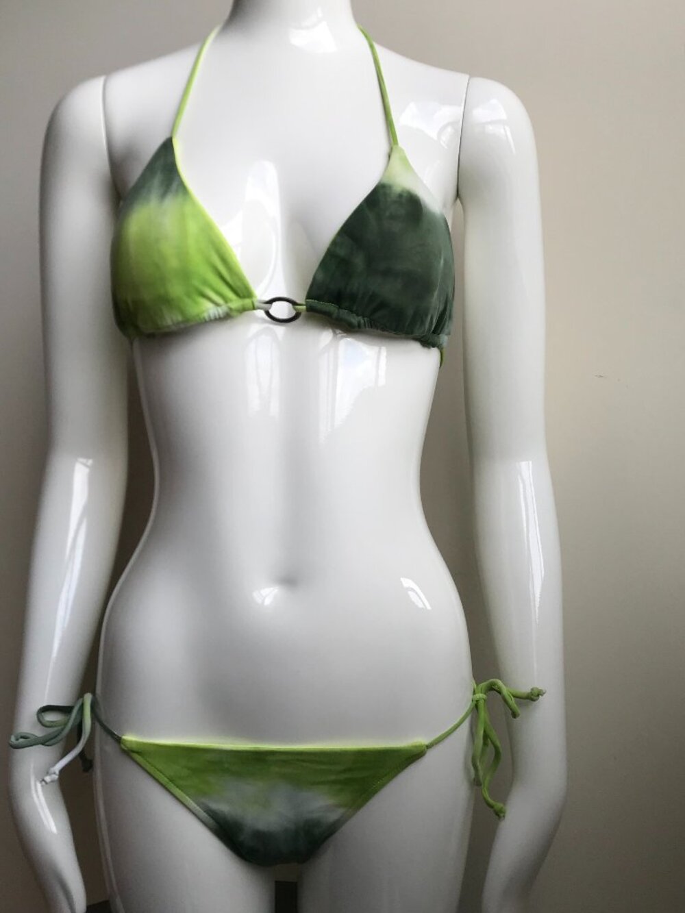 Billabong surf reversible lime green tie dye bikini set